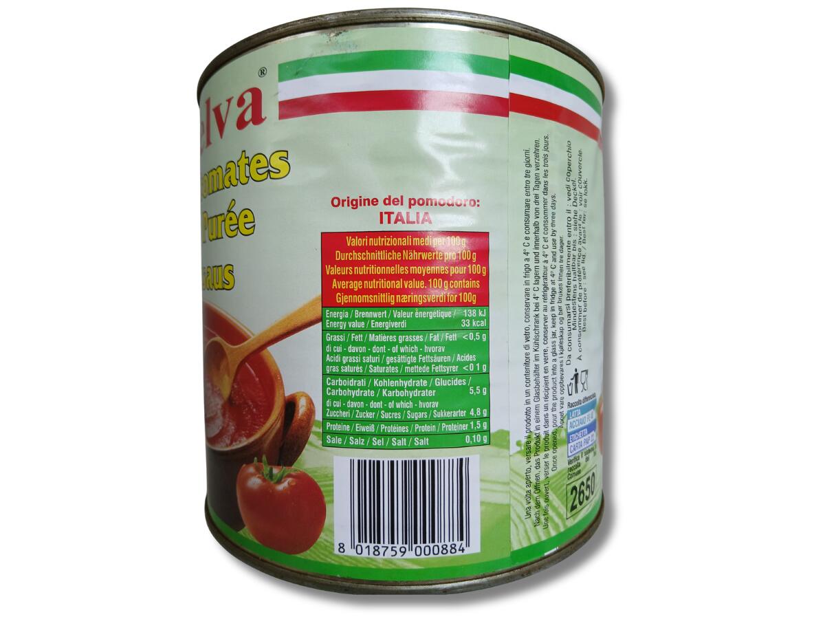 etichetta 2 PASSATA DI POMODORO 2,5 KG BIO